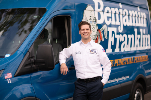 Benjamin Franklin Plumbing tech arrived for Well Pump Repair Birmingham
