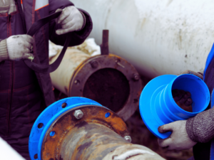 plumbers performing cured in place piping CIPP a method of sewer line repair/replacement