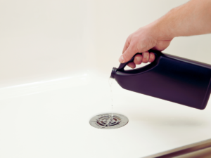 DIY drain cleaning with chemicals