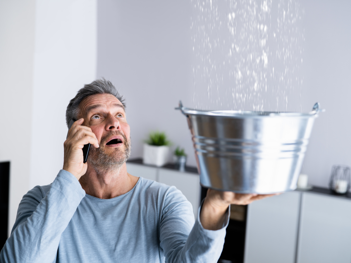 Homeowner trying to prevent water leak