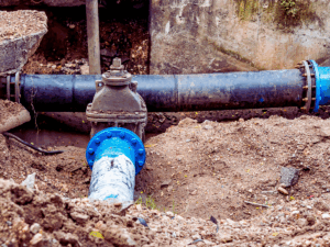 old water line in need of repair