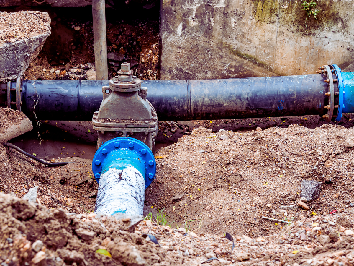 old water line in need of repair