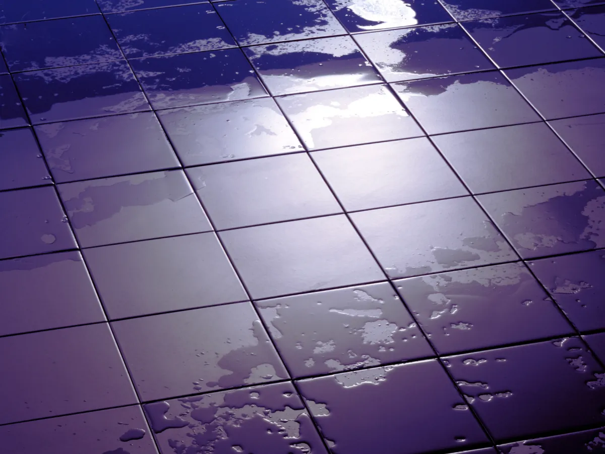 Damp tile floor because of slab leak